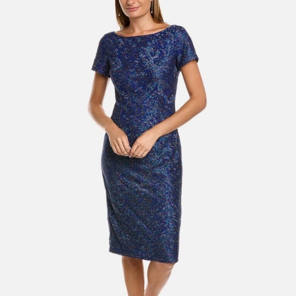 JJ Collections Embroidered Blue Cocktail dress
